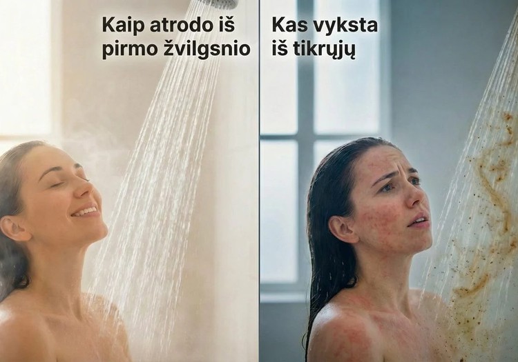 Kaip kasdienis dušas veikia mūsų odą ir plaukus?