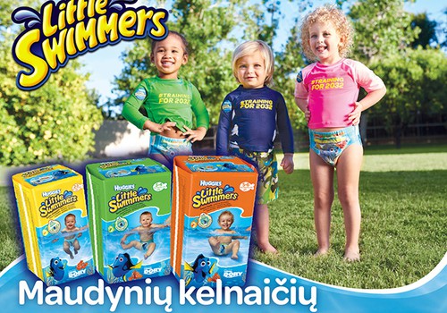 Mėgaukitės vandens linksmybėmis su maudynių kelnaitėmis - Huggies® Little Swimmers®!