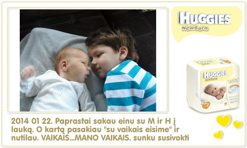 Hubertas auga kartu su Huggies ® Newborn: 34 gyvenimo diena