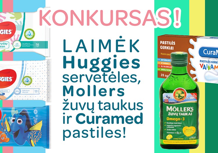 Konkursas Facebooke: Laimėk HUGGIES® drėgnas servetėles + kitų dovanų!