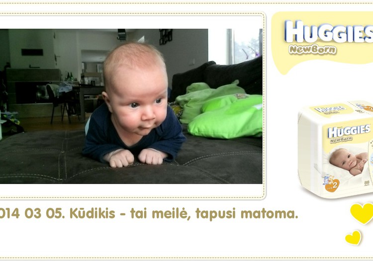 Hubertas auga kartu su Huggies ® Newborn: 74 gyvenimo diena