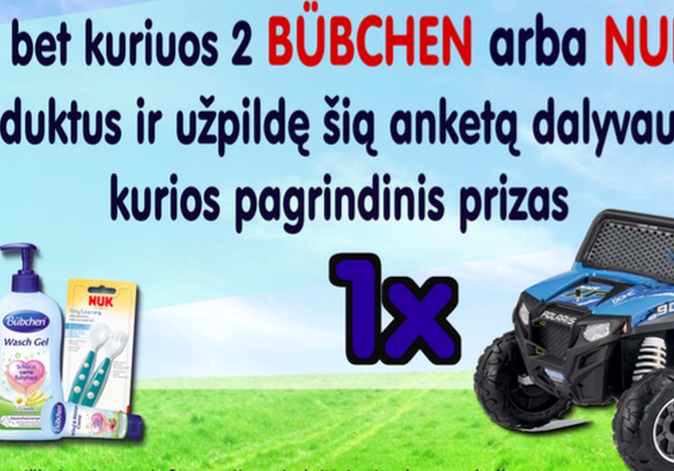 LOTERIJA parodoje "Vaikų šalis": pirk Bubchen/NUK ir laimėk vaikišką elektromobilį