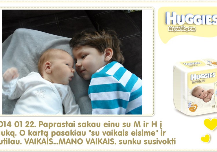 Hubertas auga kartu su Huggies ® Newborn: 34 gyvenimo diena