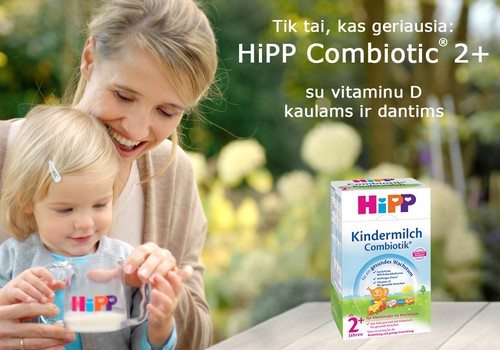 IEŠKOME mažųjų testuotojų, kurie ragaus “HiPP Combiotik® 2+" pieno gėrimą