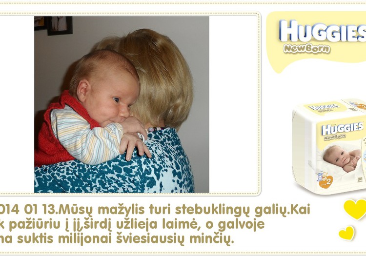 Hubertas auga kartu su Huggies ® Newborn: 25 gyvenimo diena