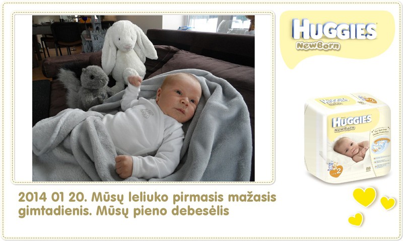 Hubertas auga kartu su Huggies ® Newborn: 31 gyvenimo diena 