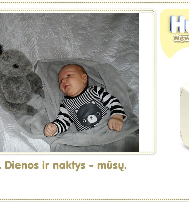 Hubertas auga kartu su Huggies ® Newborn: 61 gyvenimo diena