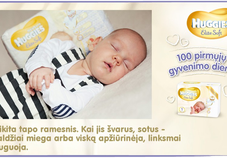 Mažylis auga kartu su Huggies® Elite Soft: 56 diena