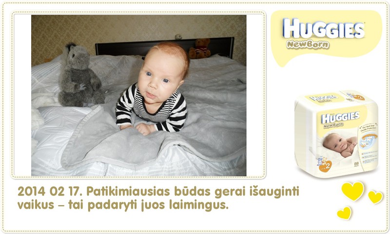 Hubertas auga kartu su Huggies ® Newborn: 58 gyvenimo diena
