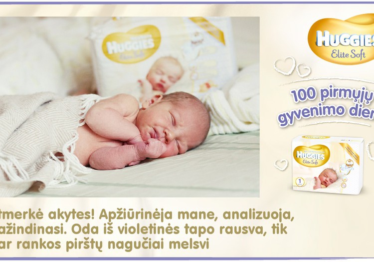 Mažylis auga kartu su Huggies® Elite Soft: 2 diena