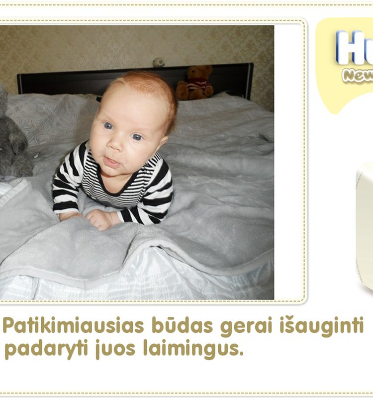 Hubertas auga kartu su Huggies ® Newborn: 58 gyvenimo diena