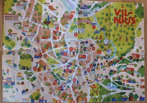 Vilniaus miesto senamiesčio užduočių žemėlapis vaikams