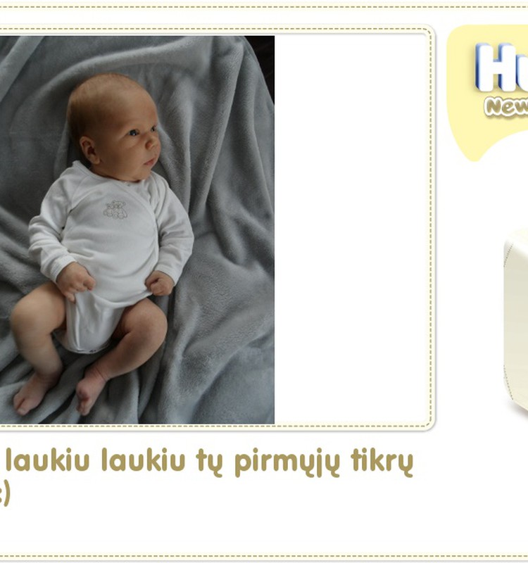 Hubertas auga kartu su Huggies ® Newborn: 35 gyvenimo diena