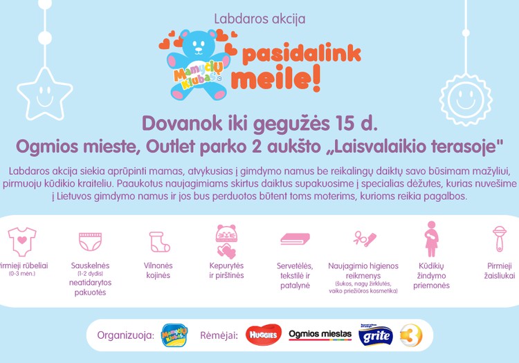 IEŠKOME SAVANORIŲ RYTOJUI labdaros akcijoje "Pasidalink meile"!