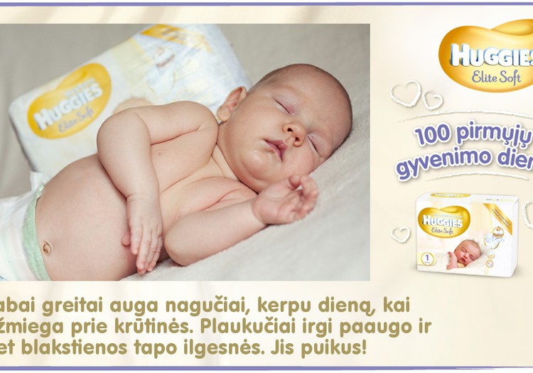 Mažylis auga kartu su Huggies® Elite Soft: 53 diena