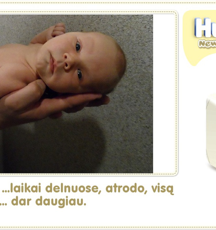 Hubertas auga kartu su Huggies ® Newborn: 33 gyvenimo diena