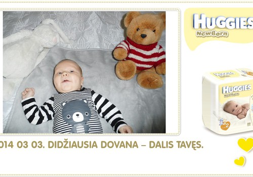 Hubertas auga kartu su Huggies ® Newborn: 72 gyvenimo diena