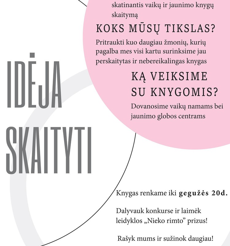 „Idėja skaityti“ - atiduokite senas knygas tiems, kam jų trūksta