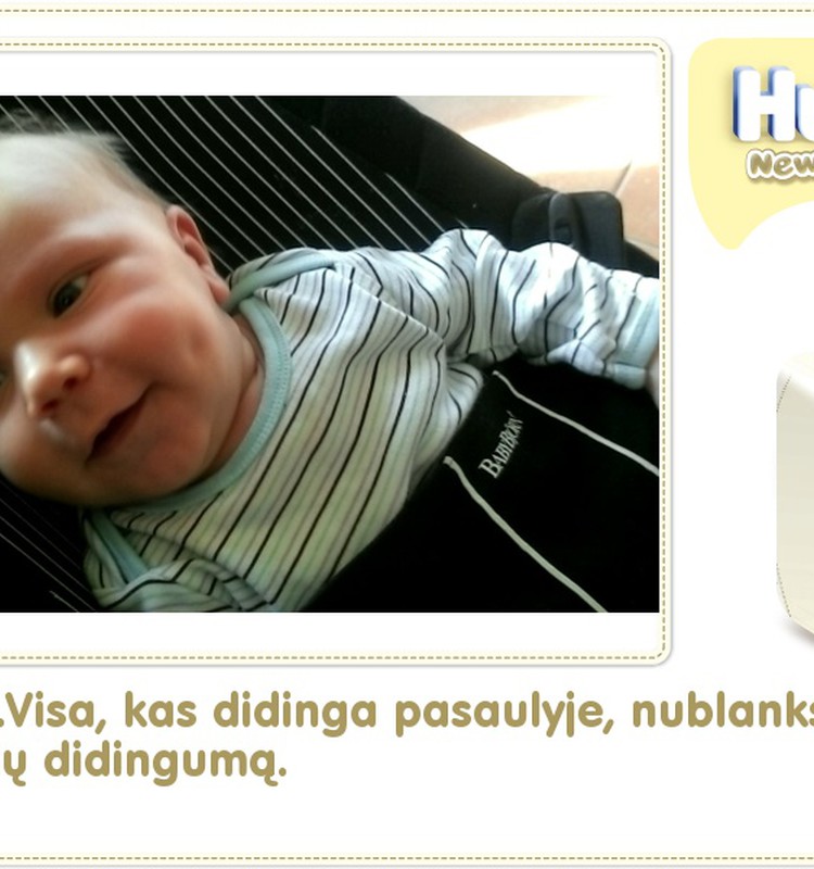 Hubertas auga kartu su Huggies ® Newborn: 78 gyvenimo diena