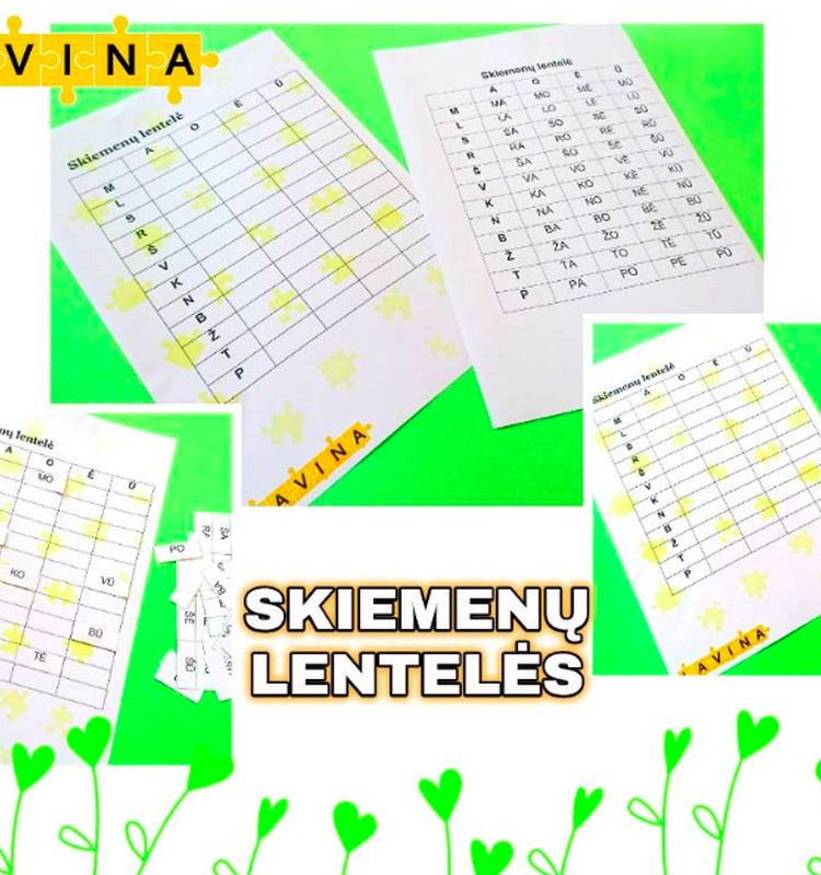 Skiemenų lentelės - puikus būdas pamankštinti smegenis